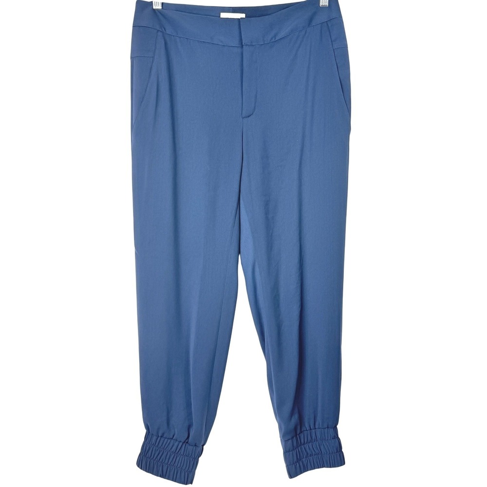 Helmut Lang Jogger Pants Womens M Navy Blue Smocked Ankle Pull On Trousers